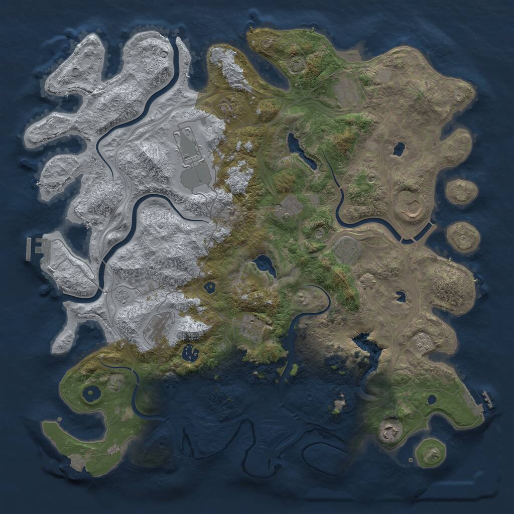 Rust Map: Procedural Map, Size: 4500, Seed: 1614945586, 17 Monuments