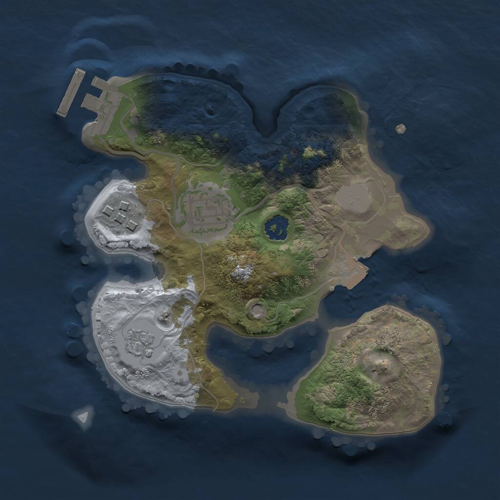 Rust Map: Procedural Map, Size: 2000, Seed: 21551327, 5 Monuments
