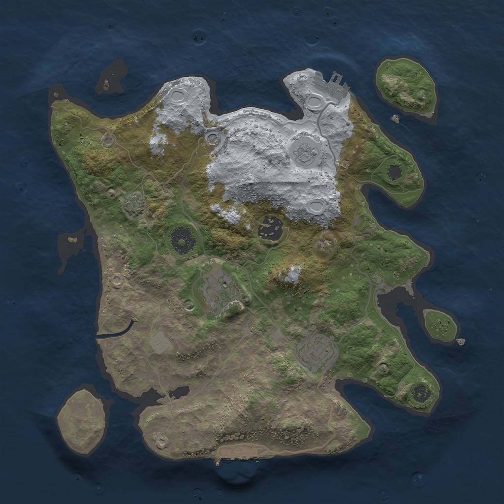 Rust Map: Procedural Map, Size: 3000, Seed: 21820, 11 Monuments