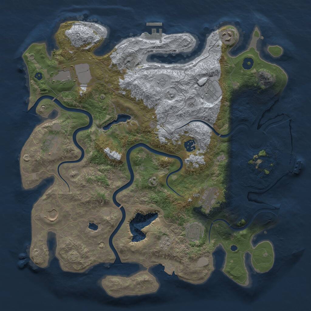 Rust Map: Procedural Map, Size: 4000, Seed: 484583630, 15 Monuments