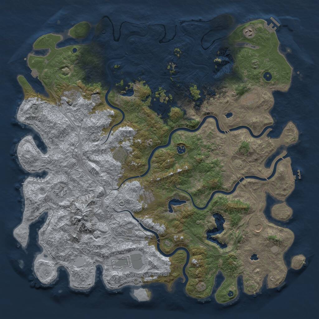 Rust Map: Procedural Map, Size: 5500, Seed: 3218434, 17 Monuments
