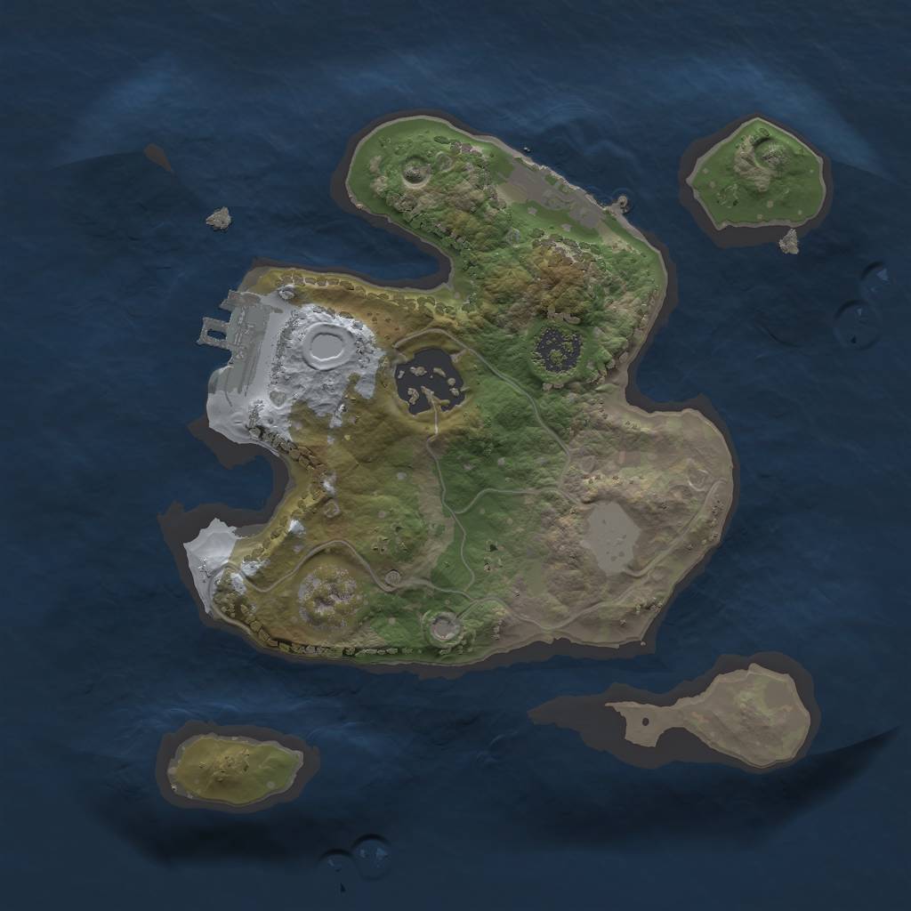Rust Map: Procedural Map, Size: 2000, Seed: 1077122454, 6 Monuments