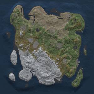 Thumbnail Rust Map: Procedural Map, Size: 3500, Seed: 413196412, 17 Monuments