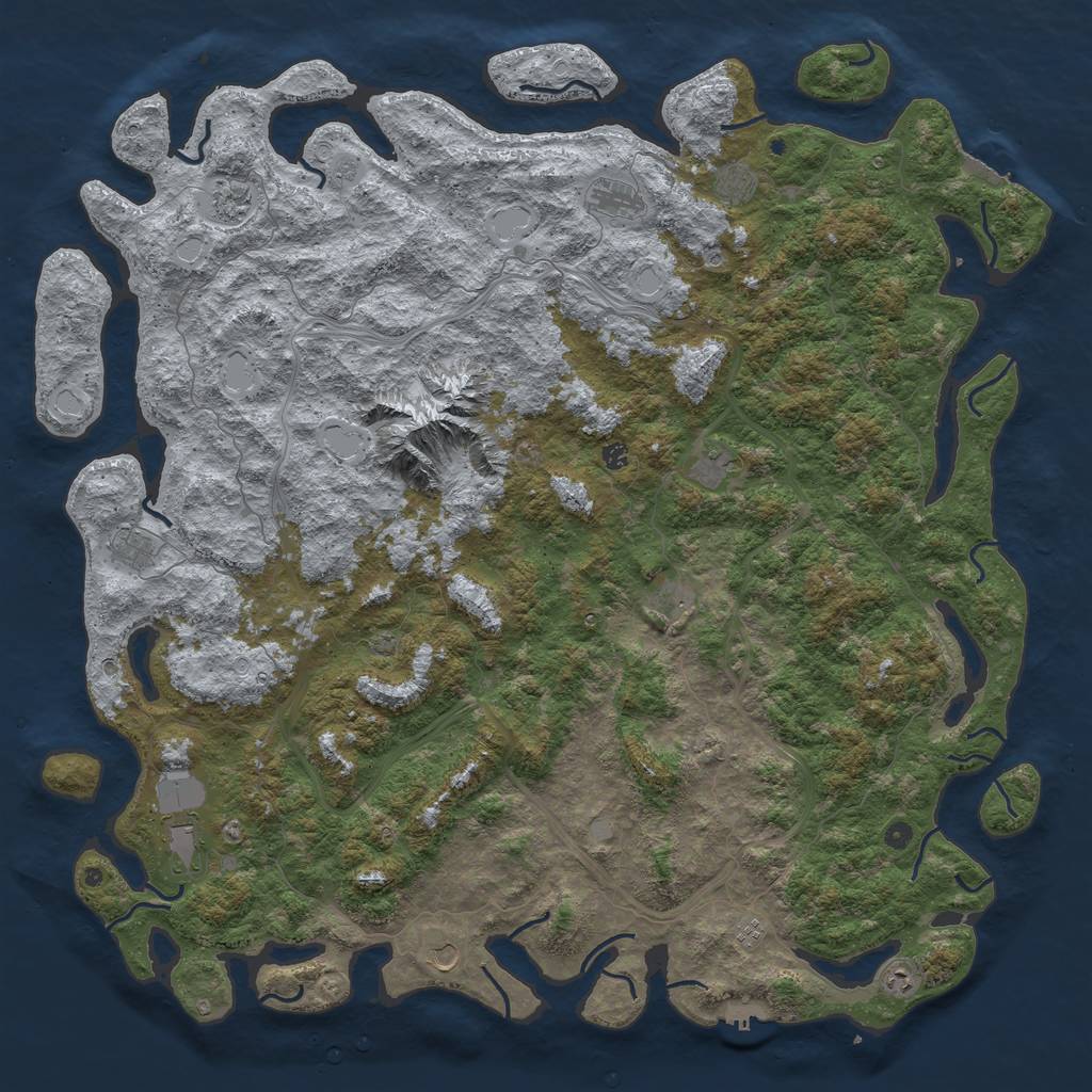 Rust Map: Procedural Map, Size: 6000, Seed: 37564, 19 Monuments