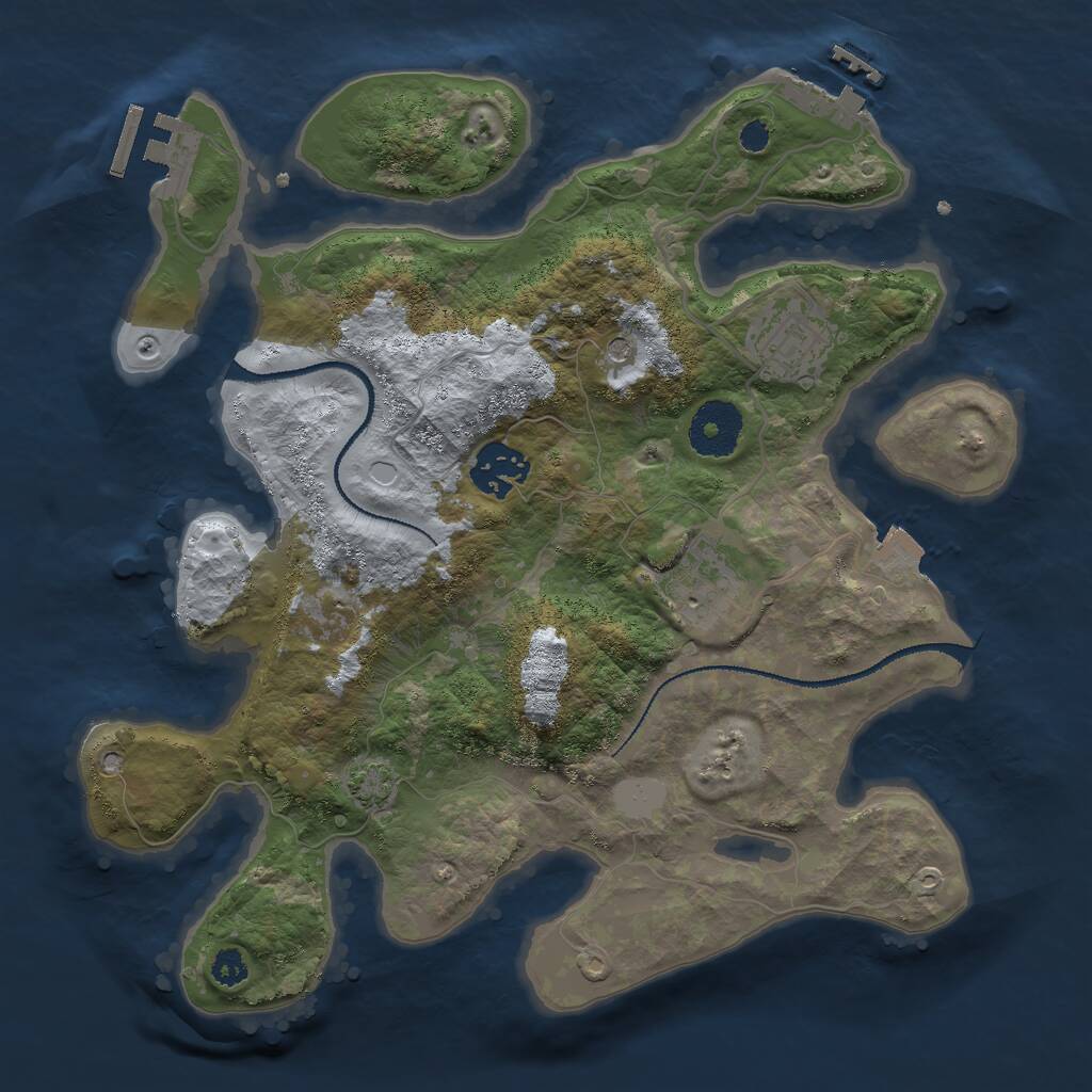 Rust Map: Procedural Map, Size: 3000, Seed: 1512298458, 8 Monuments