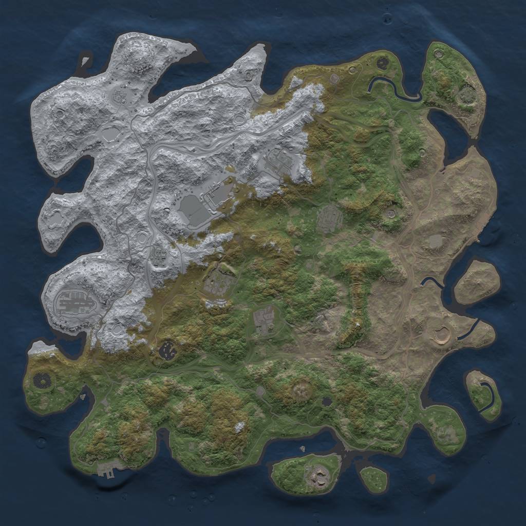 Rust Map: Procedural Map, Size: 4500, Seed: 1621587060, 18 Monuments