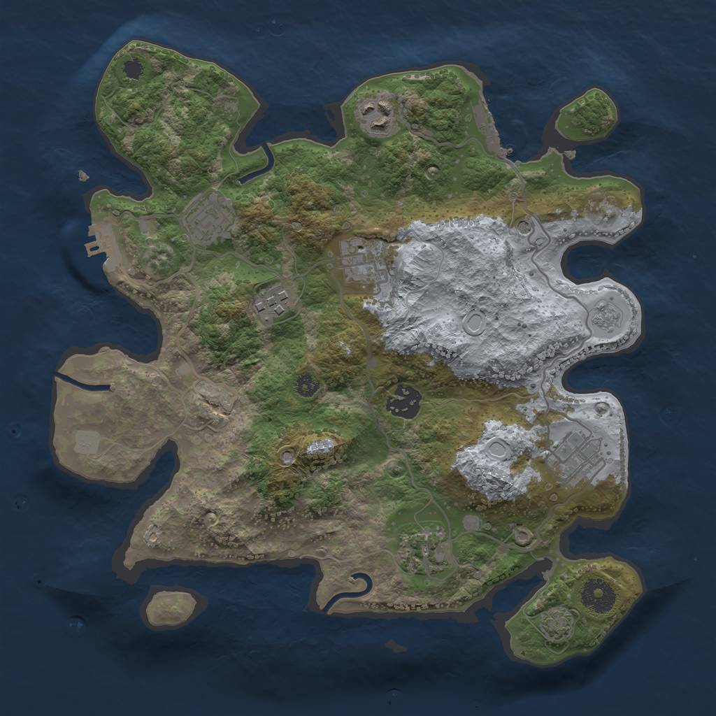 Rust Map: Procedural Map, Size: 3164, Seed: 2327, 15 Monuments