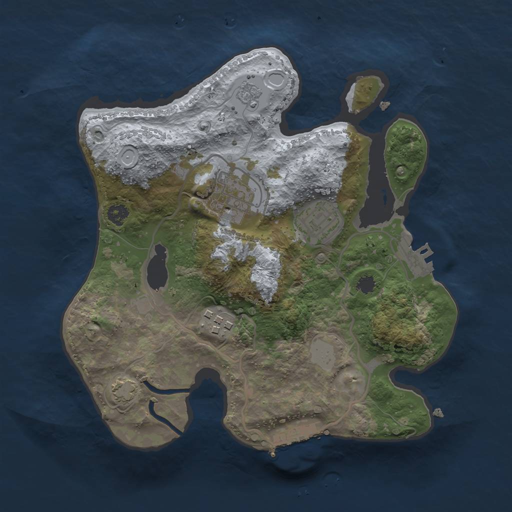 Rust Map: Procedural Map, Size: 2500, Seed: 32112331, 10 Monuments