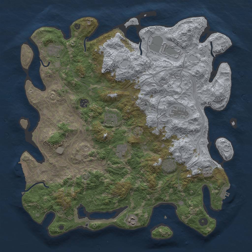 Rust Map: Procedural Map, Size: 4300, Seed: 79528748, 17 Monuments