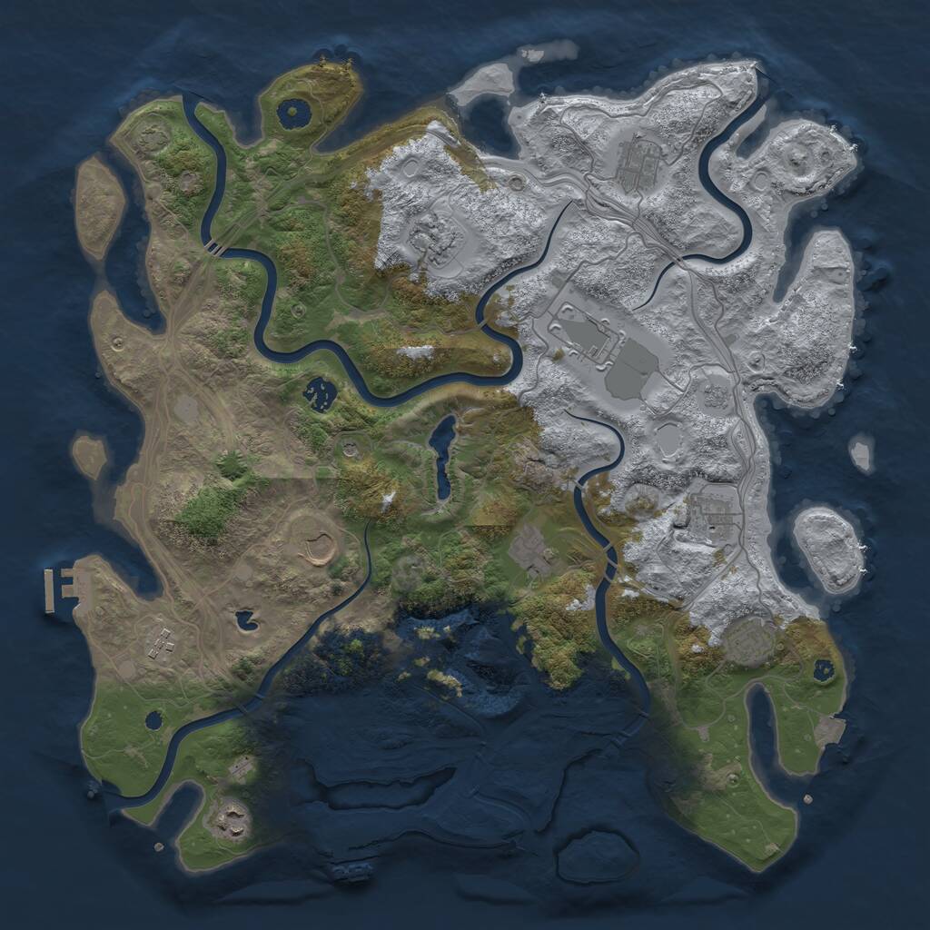 Rust Map: Procedural Map, Size: 4300, Seed: 79528748, 16 Monuments