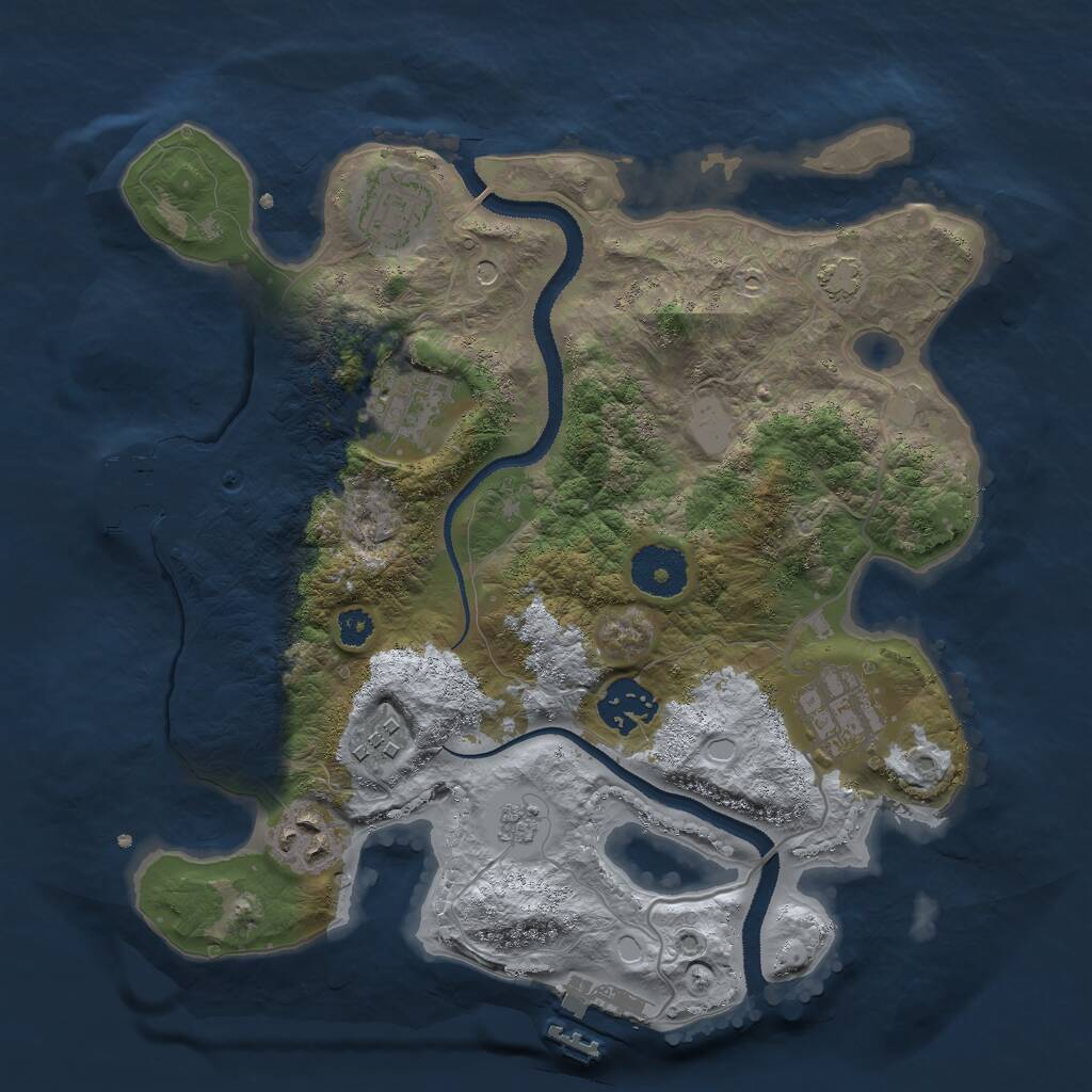 Rust Map: Procedural Map, Size: 3000, Seed: 1607603366, 12 Monuments