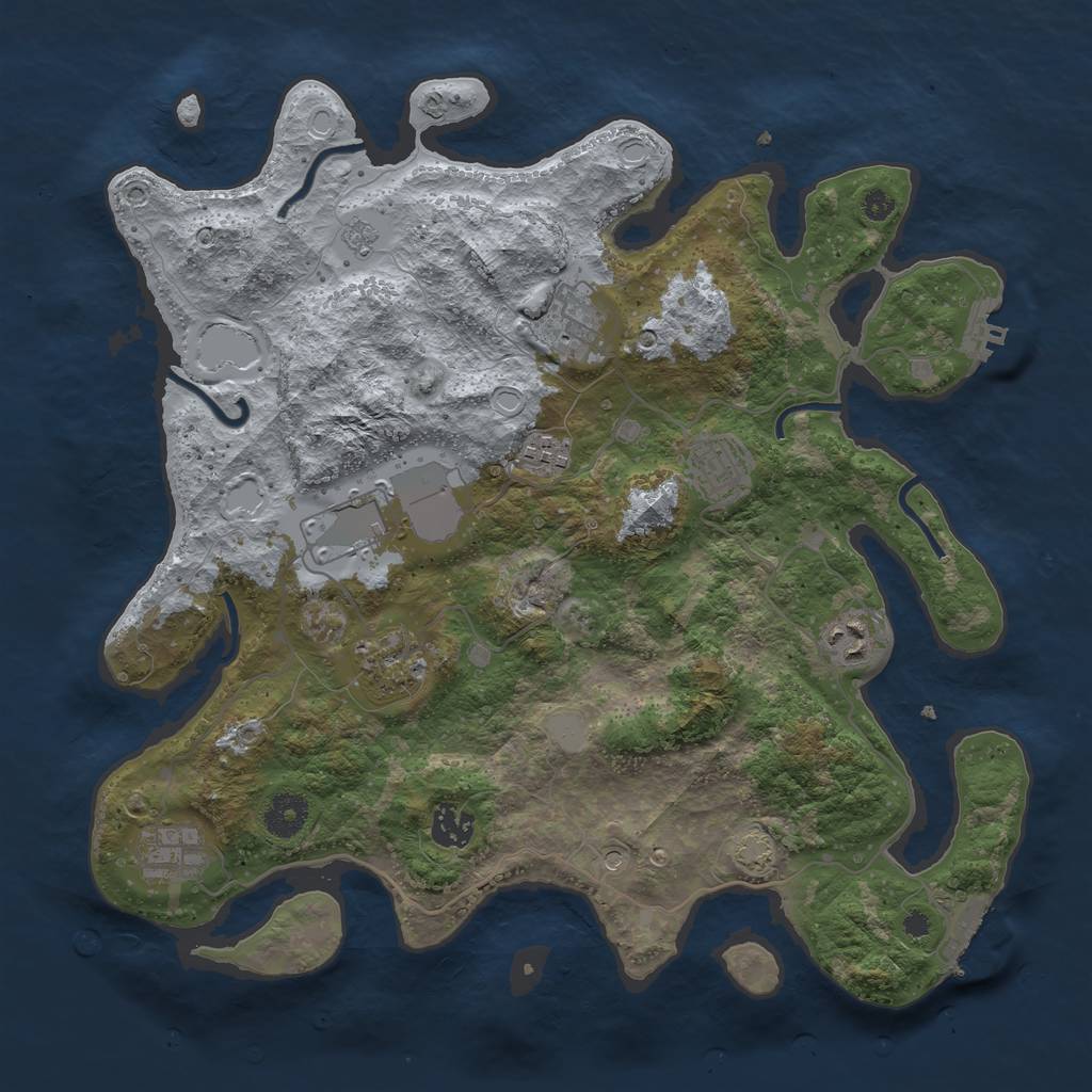 Rust Map: Procedural Map, Size: 3700, Seed: 66738139, 16 Monuments