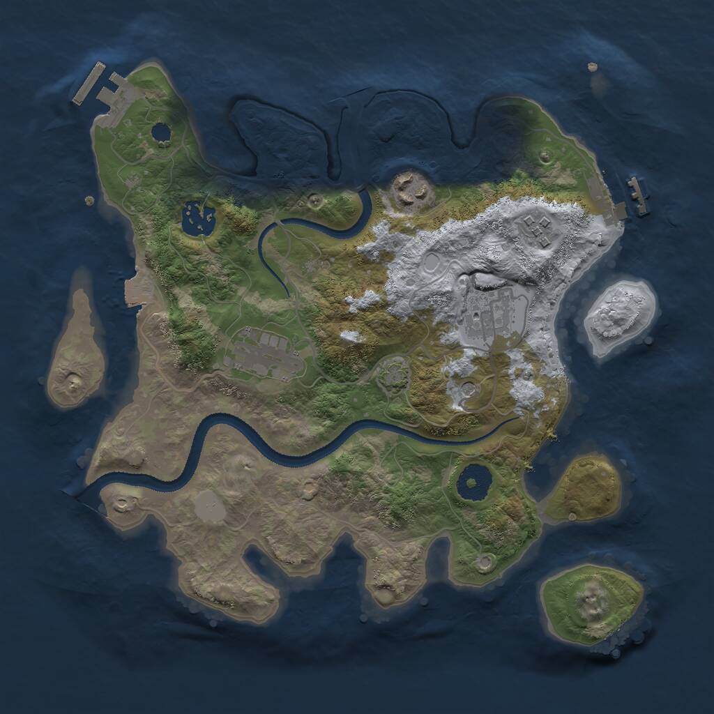 Rust Map: Procedural Map, Size: 3000, Seed: 1758847846, 10 Monuments