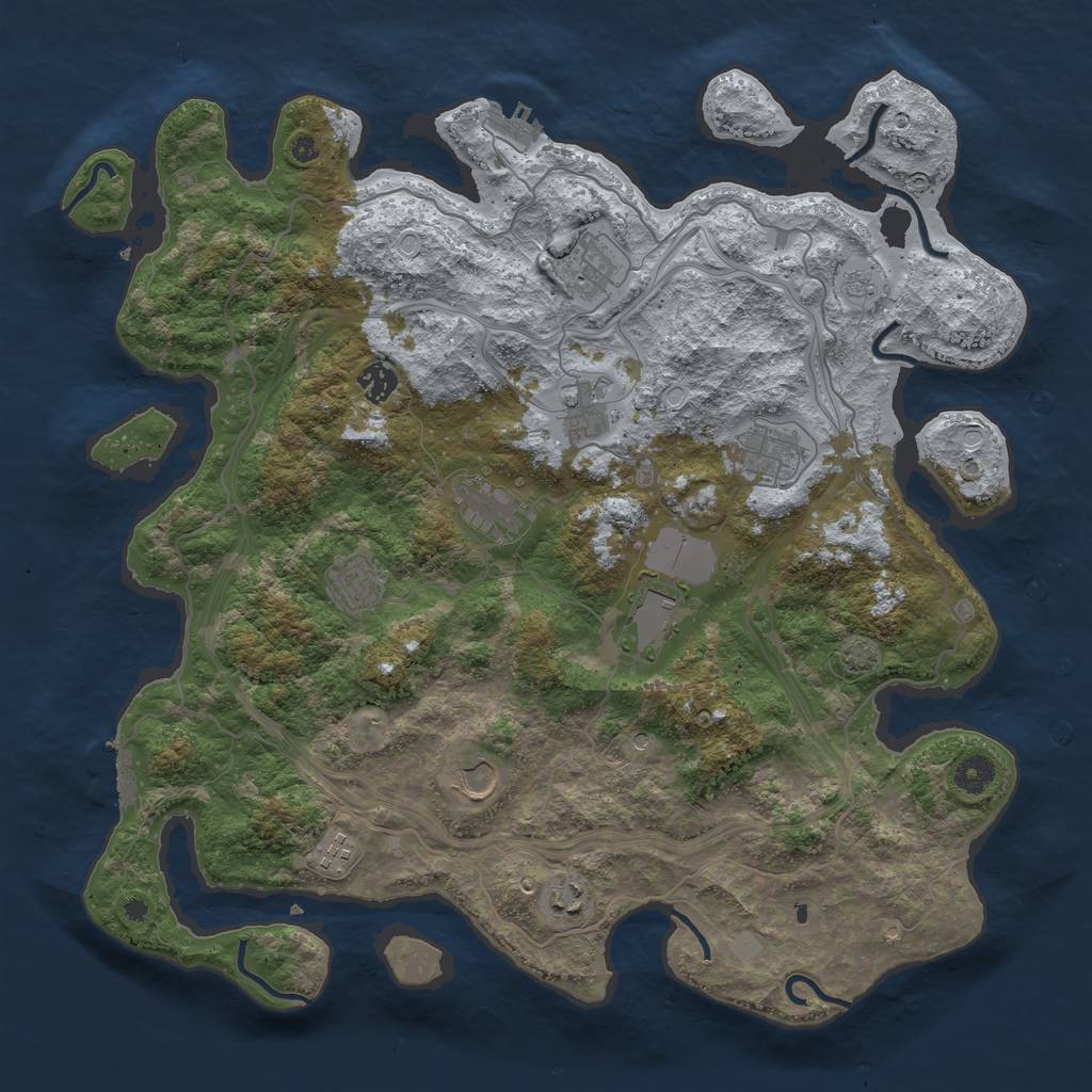 Rust Map: Procedural Map, Size: 4250, Seed: 31643609, 18 Monuments