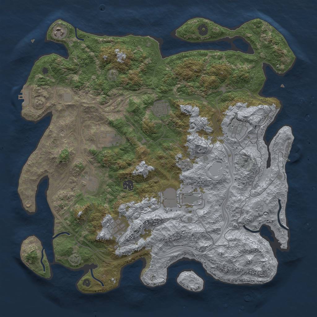 Rust Map: Procedural Map, Size: 4300, Seed: 14586305, 17 Monuments