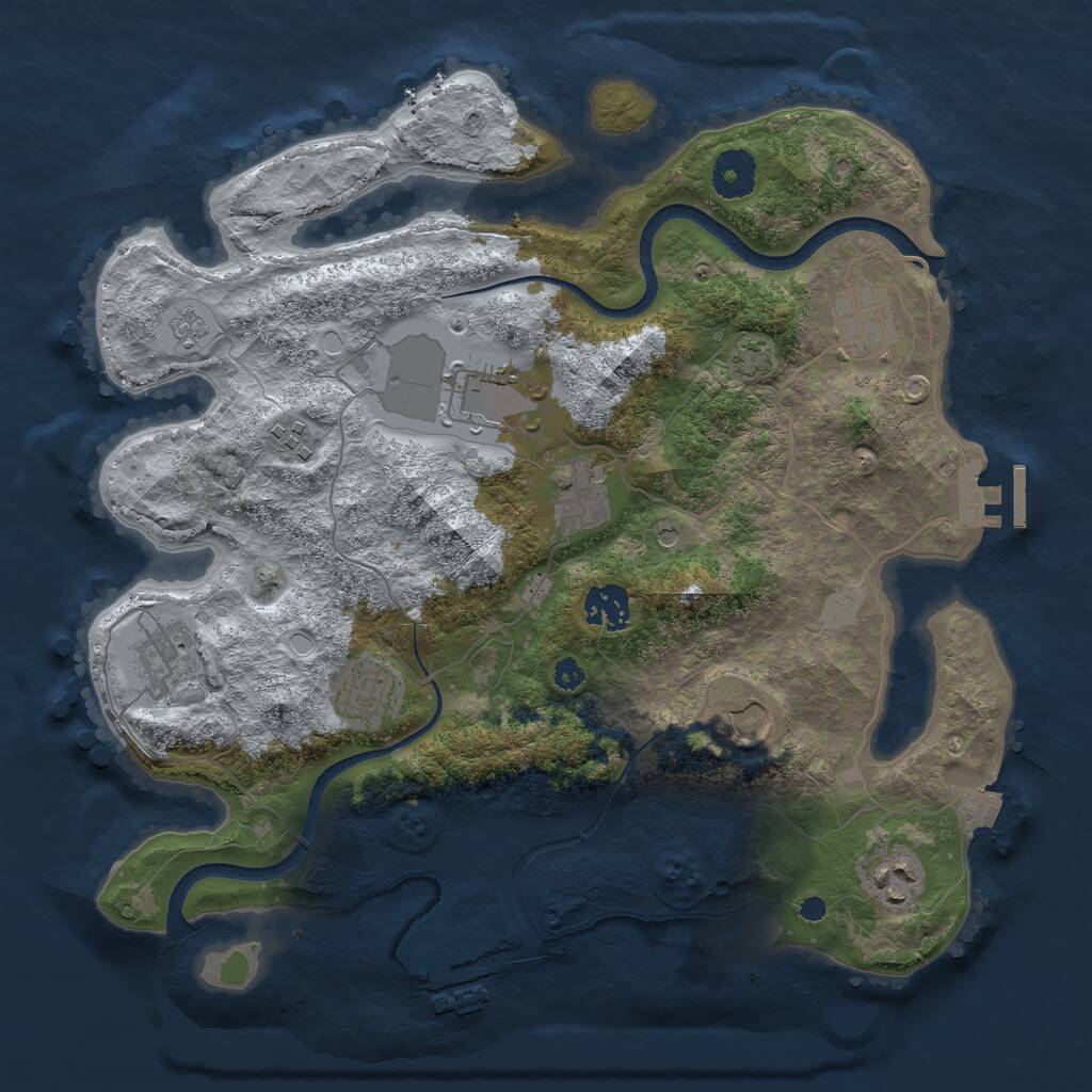 Rust Map: Procedural Map, Size: 3500, Seed: 2097352513, 15 Monuments