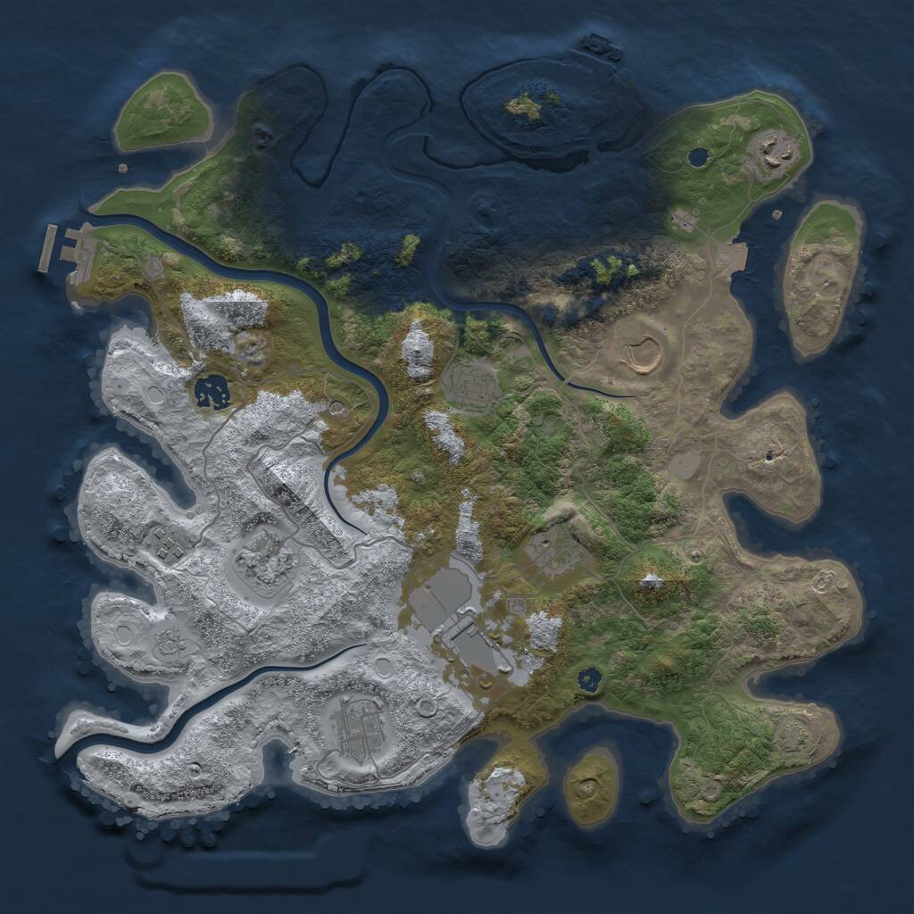 Rust Map: Procedural Map, Size: 3800, Seed: 6282023, 15 Monuments