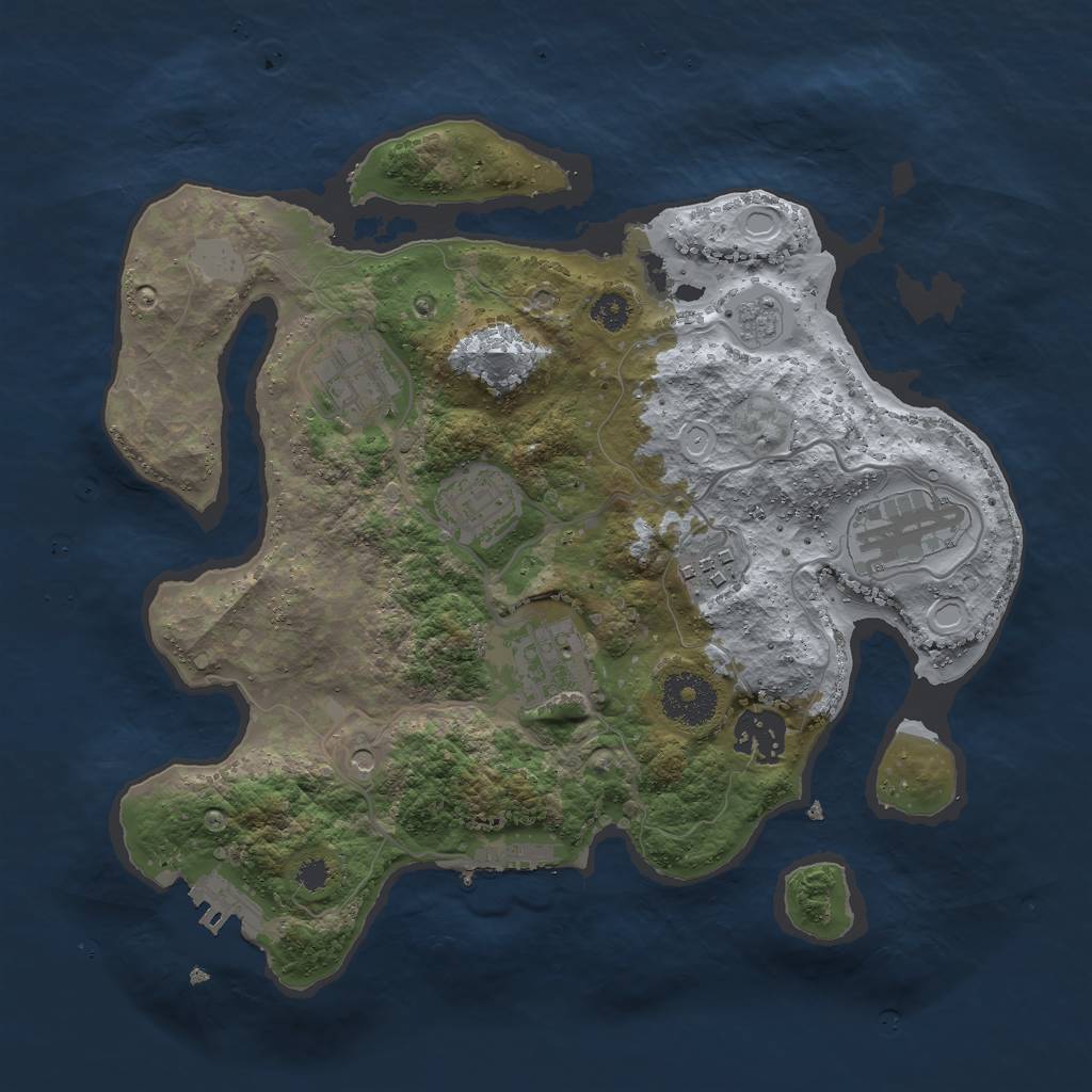 Rust Map: Procedural Map, Size: 3000, Seed: 20480, 13 Monuments
