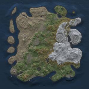 Thumbnail Rust Map: Procedural Map, Size: 3450, Seed: 51150807, 16 Monuments