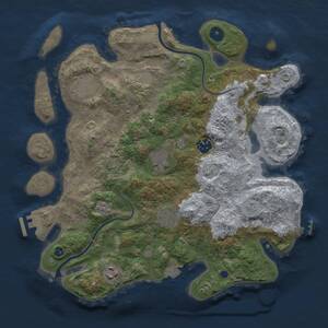 Thumbnail Rust Map: Procedural Map, Size: 3450, Seed: 51150807, 12 Monuments