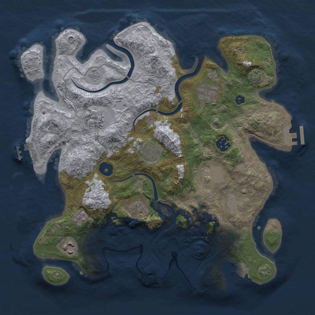 Rust Map: Procedural Map, Size: 3400, Seed: 59747817, 14 Monuments
