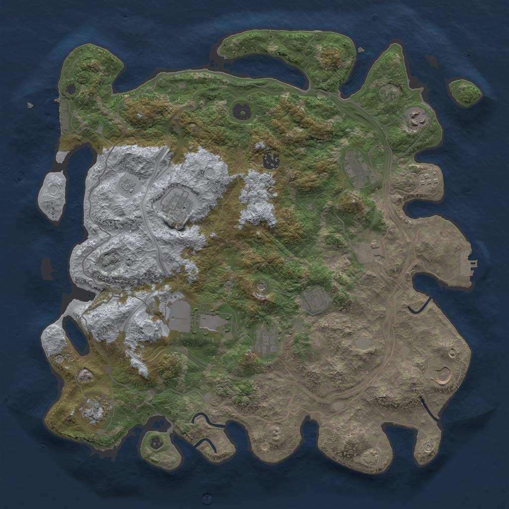 Rust Map: Procedural Map, Size: 4250, Seed: 2042111707, 19 Monuments