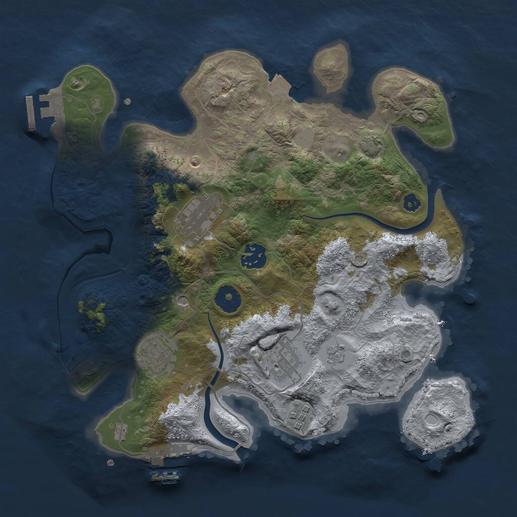 Rust Map: Procedural Map, Size: 3000, Seed: 28376, 11 Monuments