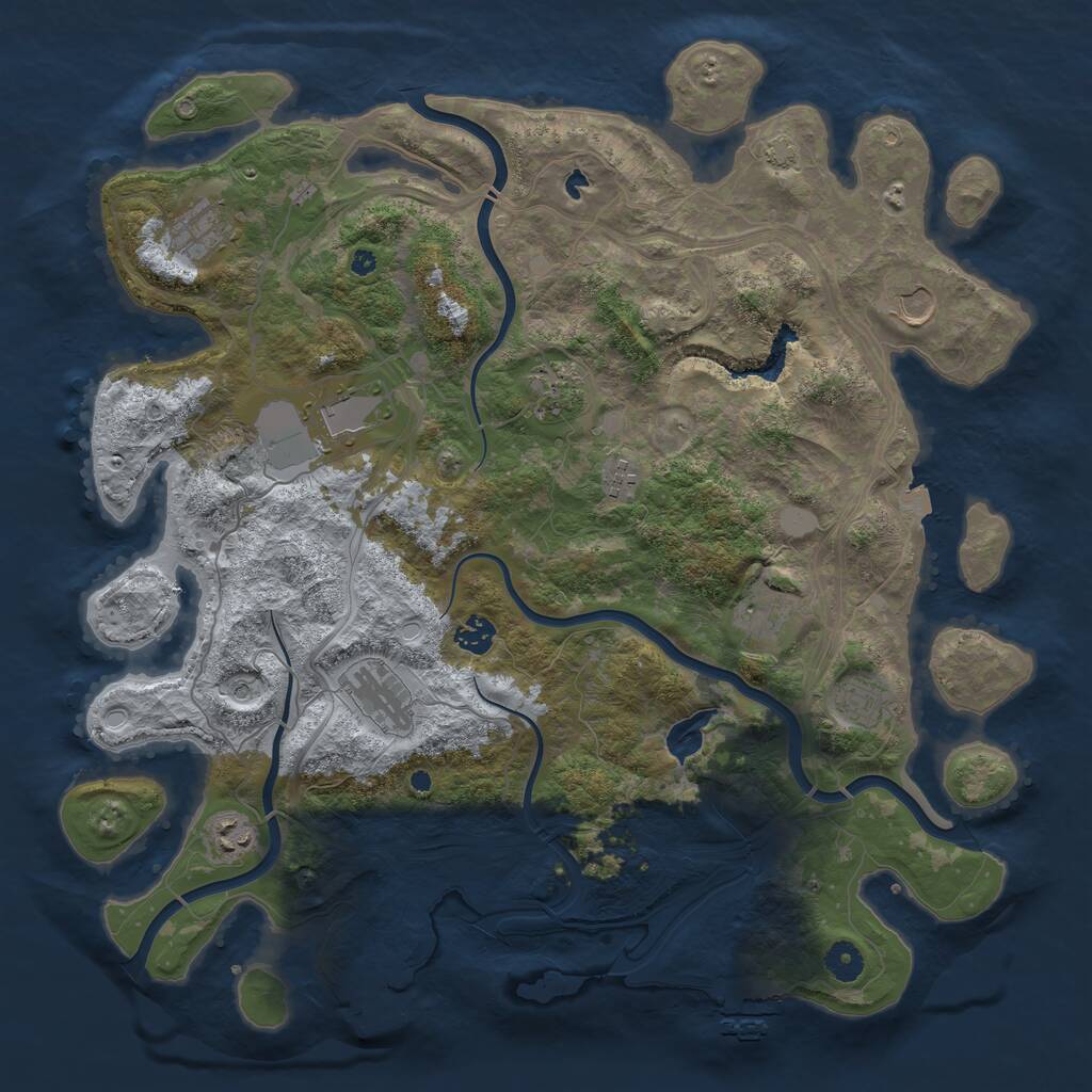 Rust Map: Procedural Map, Size: 4250, Seed: 3827269, 15 Monuments