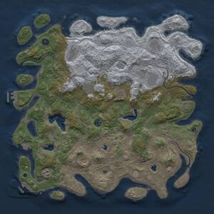 Thumbnail Rust Map: Procedural Map, Size: 4500, Seed: 30581405, 16 Monuments