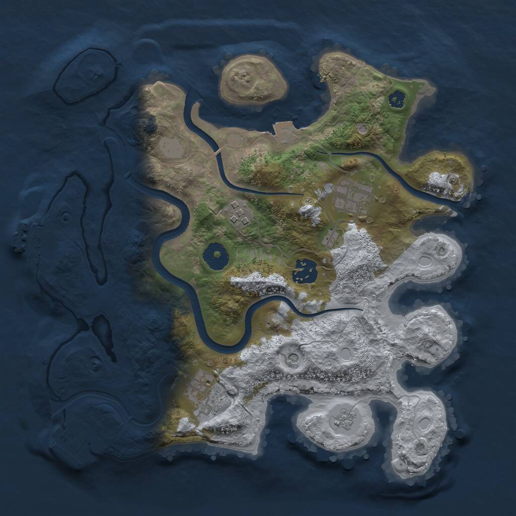 Rust Map: Procedural Map, Size: 3000, Seed: 1103564486, 9 Monuments