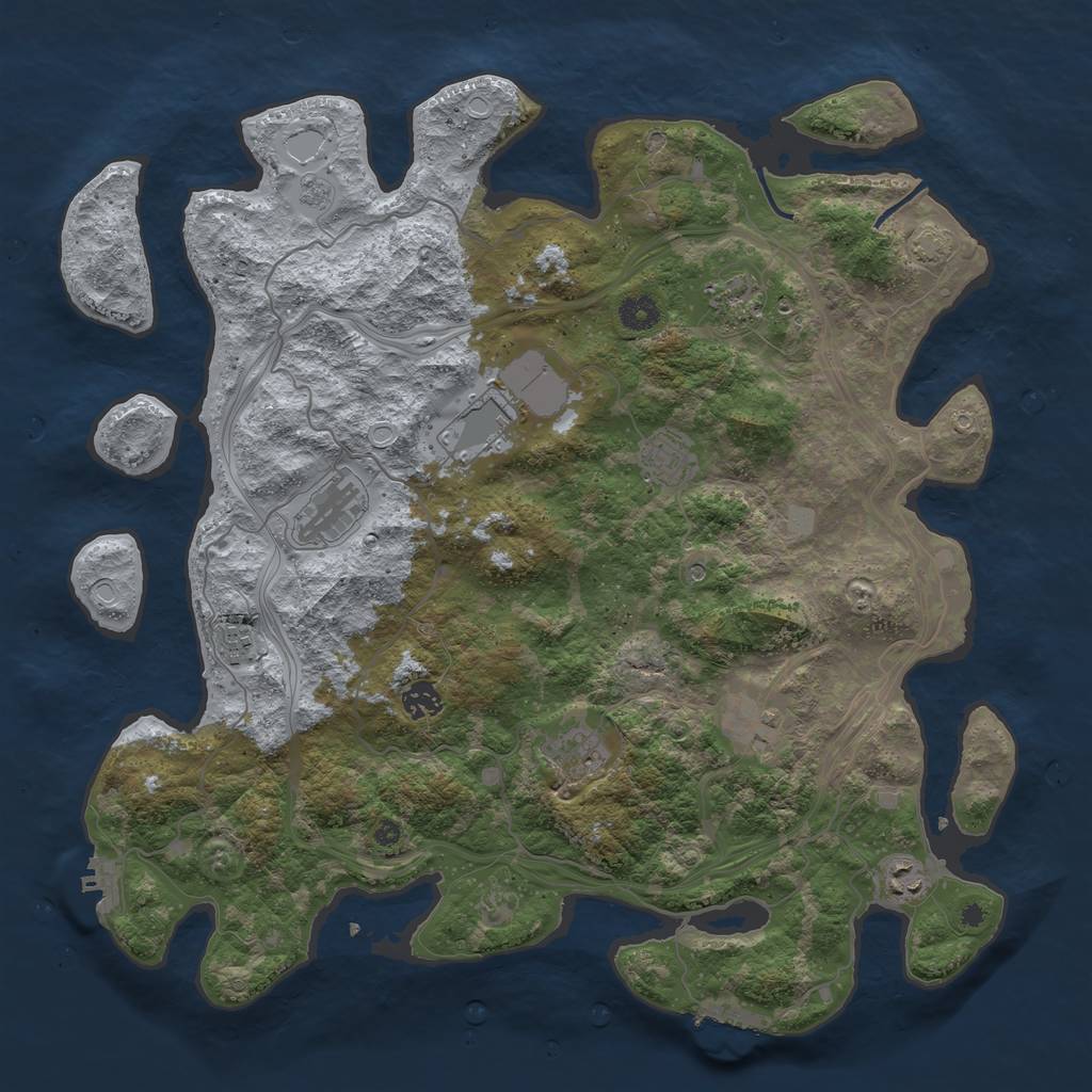 Rust Map: Procedural Map, Size: 4250, Seed: 418, 17 Monuments