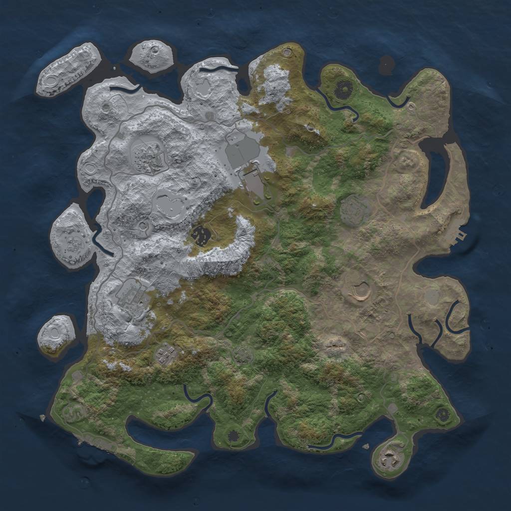 Rust Map: Procedural Map, Size: 4000, Seed: 612352, 16 Monuments