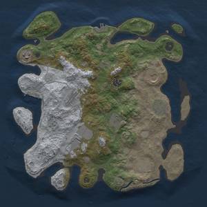 Thumbnail Rust Map: Procedural Map, Size: 3500, Seed: 298380742, 17 Monuments