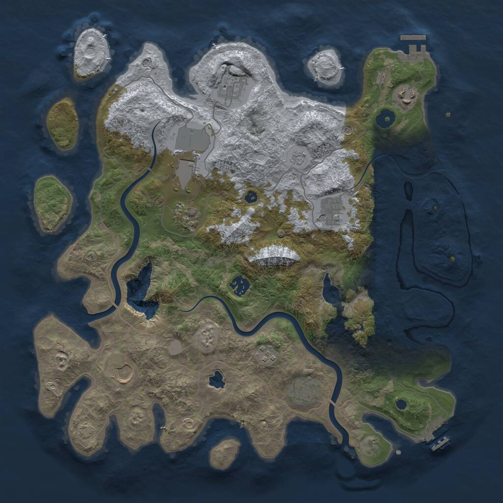 Rust Map: Procedural Map, Size: 4000, Seed: 1489761666, 15 Monuments