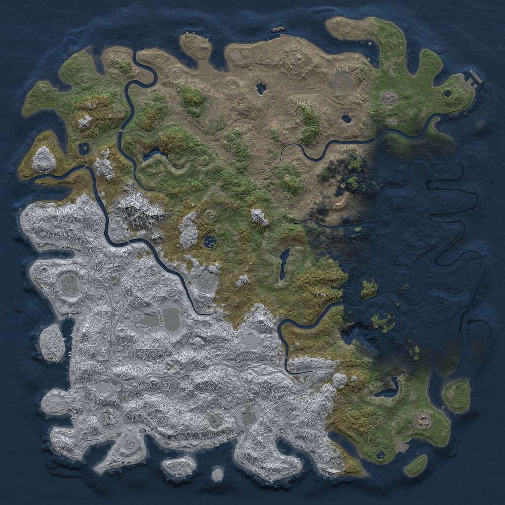 Rust Map: Procedural Map, Size: 6000, Seed: 792918769, 17 Monuments