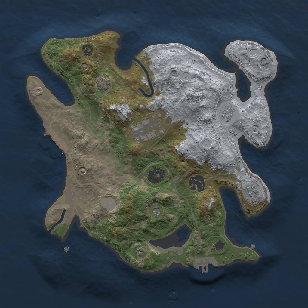 Rust Map: Procedural Map, Size: 2800, Seed: 636360820, 11 Monuments
