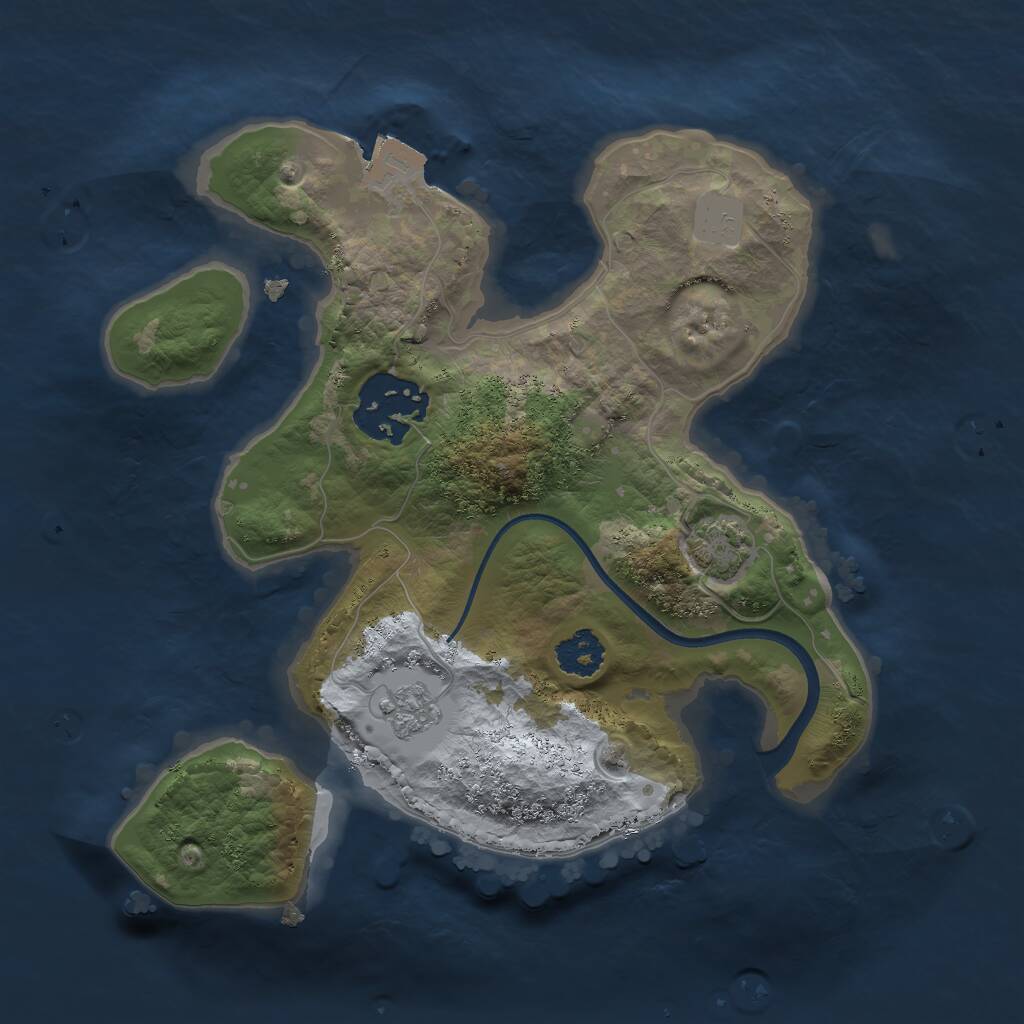 Rust Map: Procedural Map, Size: 2200, Seed: 1064419465, 4 Monuments