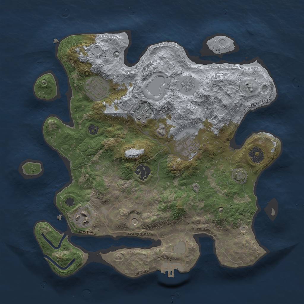 Rust Map: Procedural Map, Size: 3000, Seed: 110296, 12 Monuments
