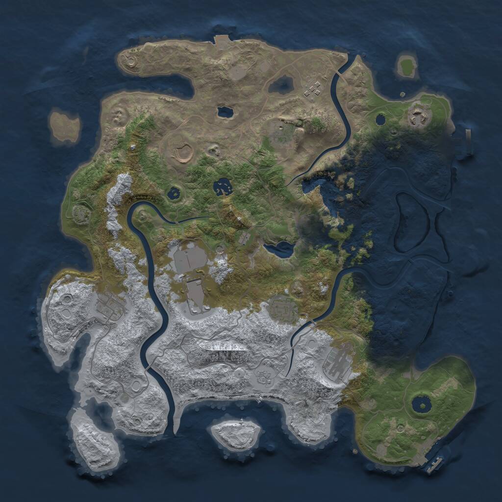 Rust Map: Procedural Map, Size: 4000, Seed: 544922254, 15 Monuments