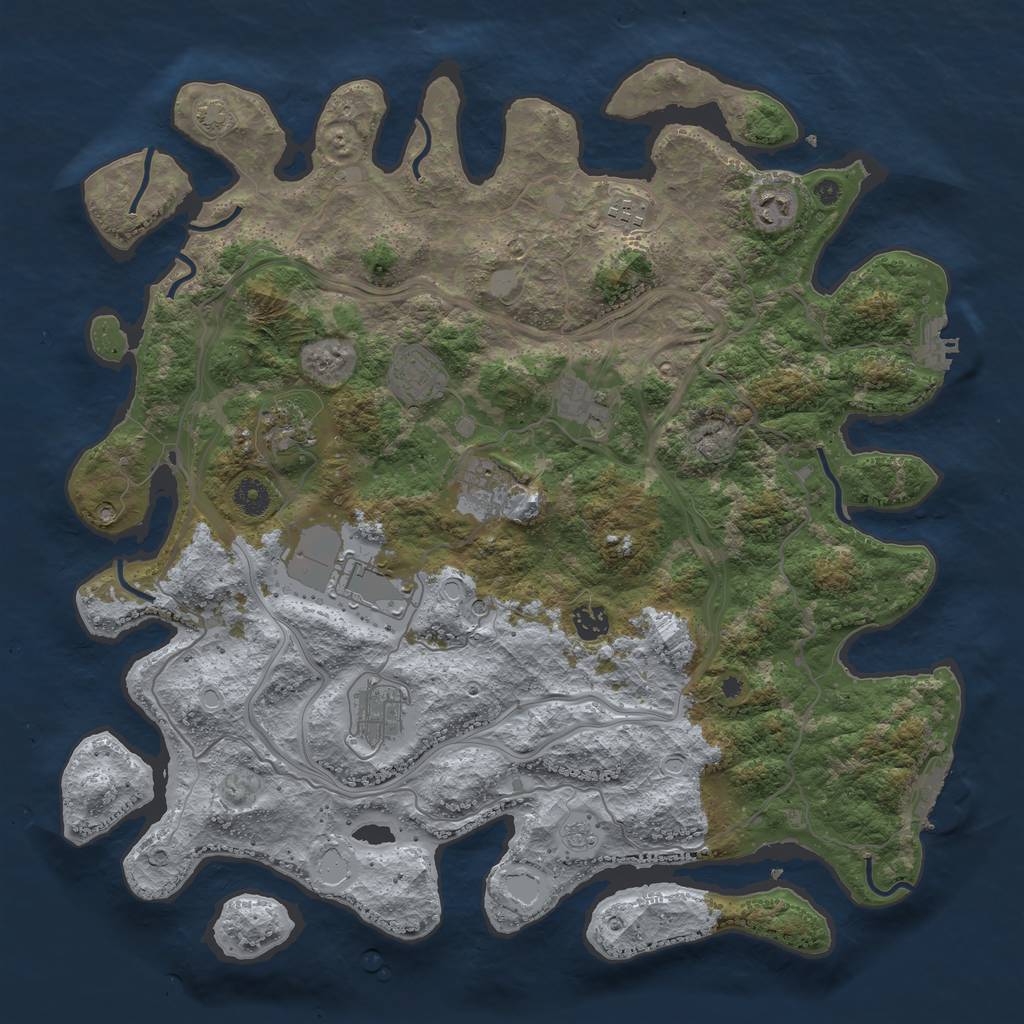 Rust Map: Procedural Map, Size: 4250, Seed: 50130415, 17 Monuments