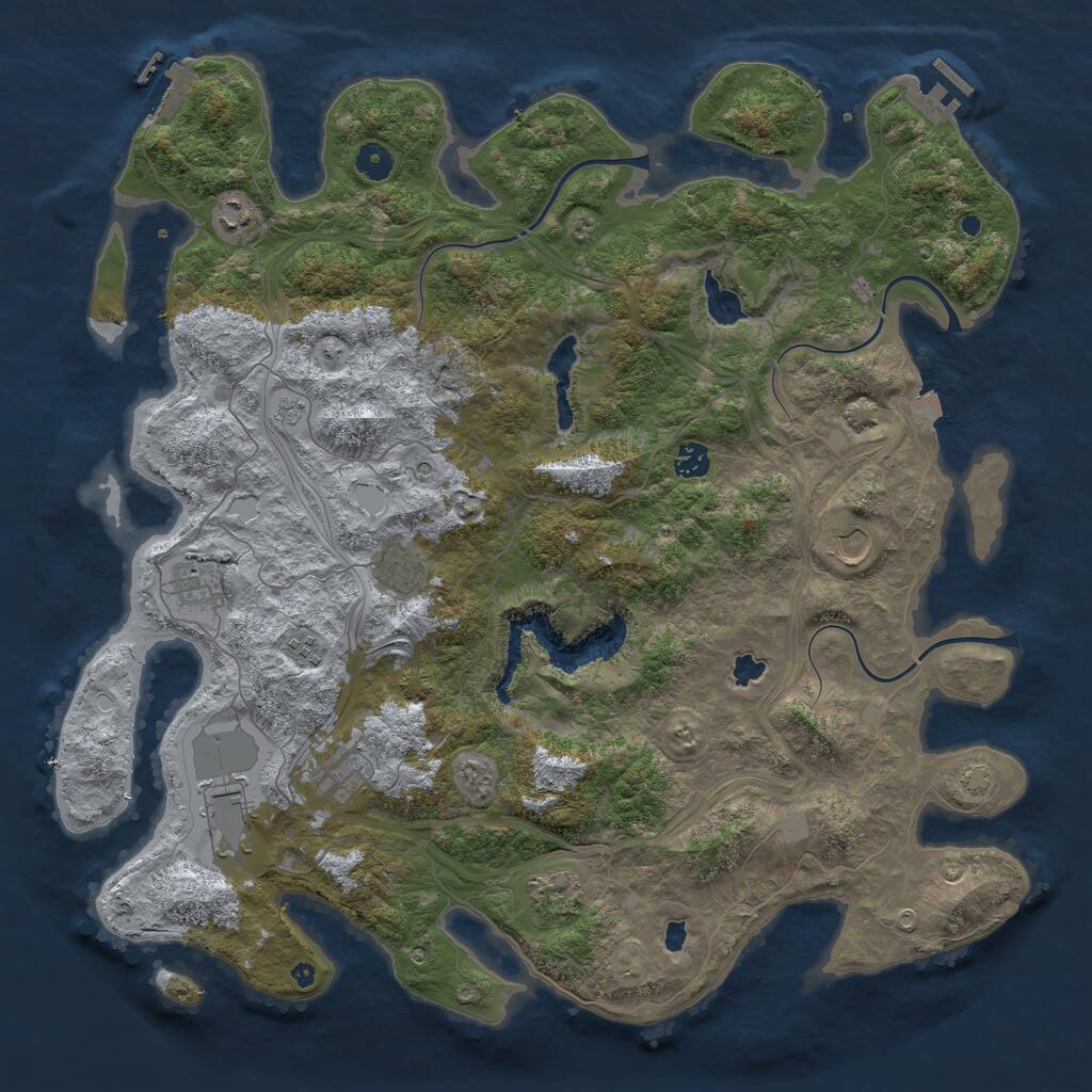 Rust Map: Procedural Map, Size: 4500, Seed: 1220385723, 15 Monuments