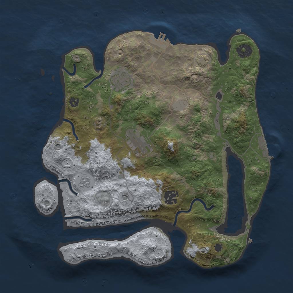 Rust Map: Procedural Map, Size: 3000, Seed: 5367280, 11 Monuments