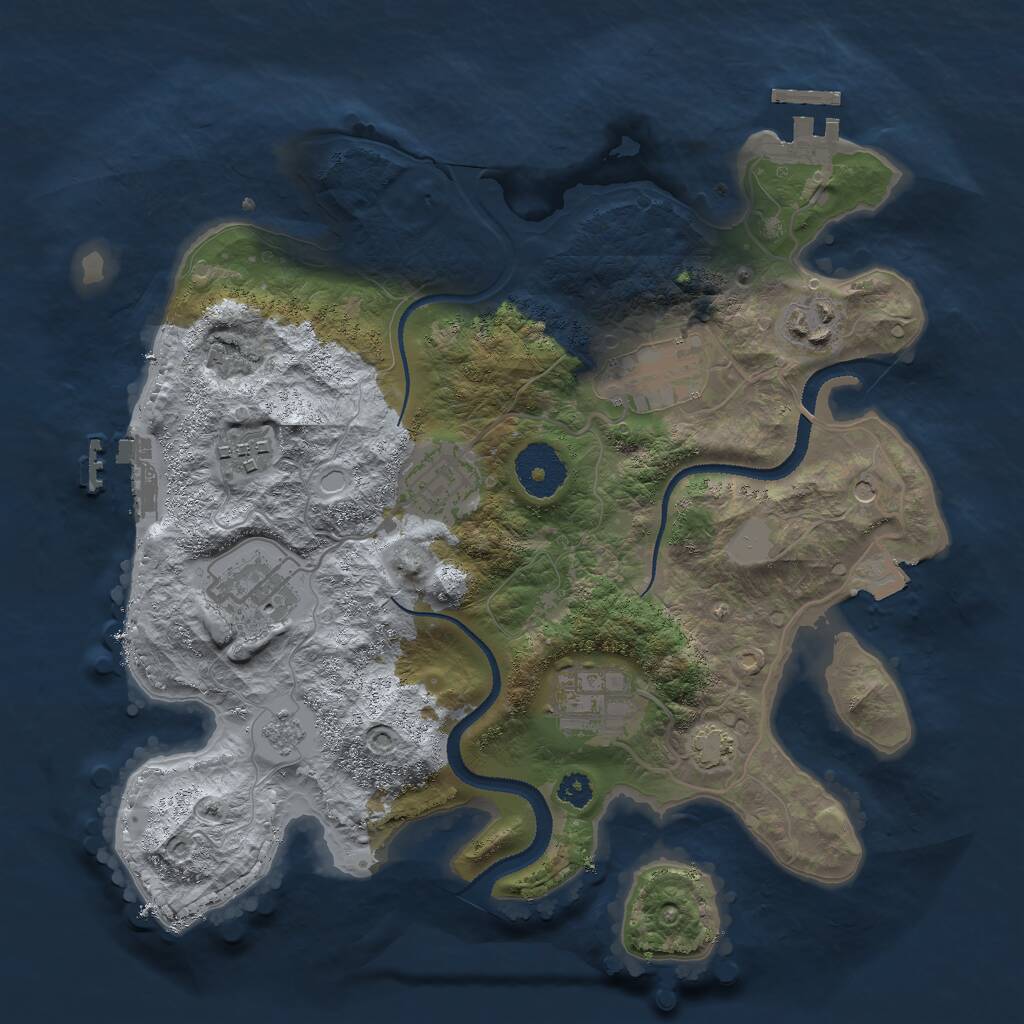Rust Map: Procedural Map, Size: 3000, Seed: 880917041, 12 Monuments