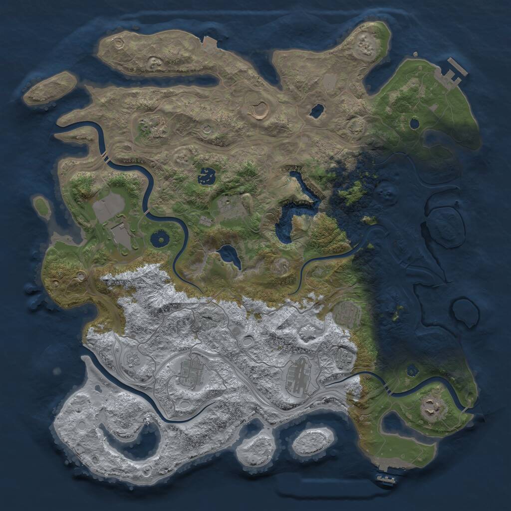 Rust Map: Procedural Map, Size: 4250, Seed: 166565656, 16 Monuments