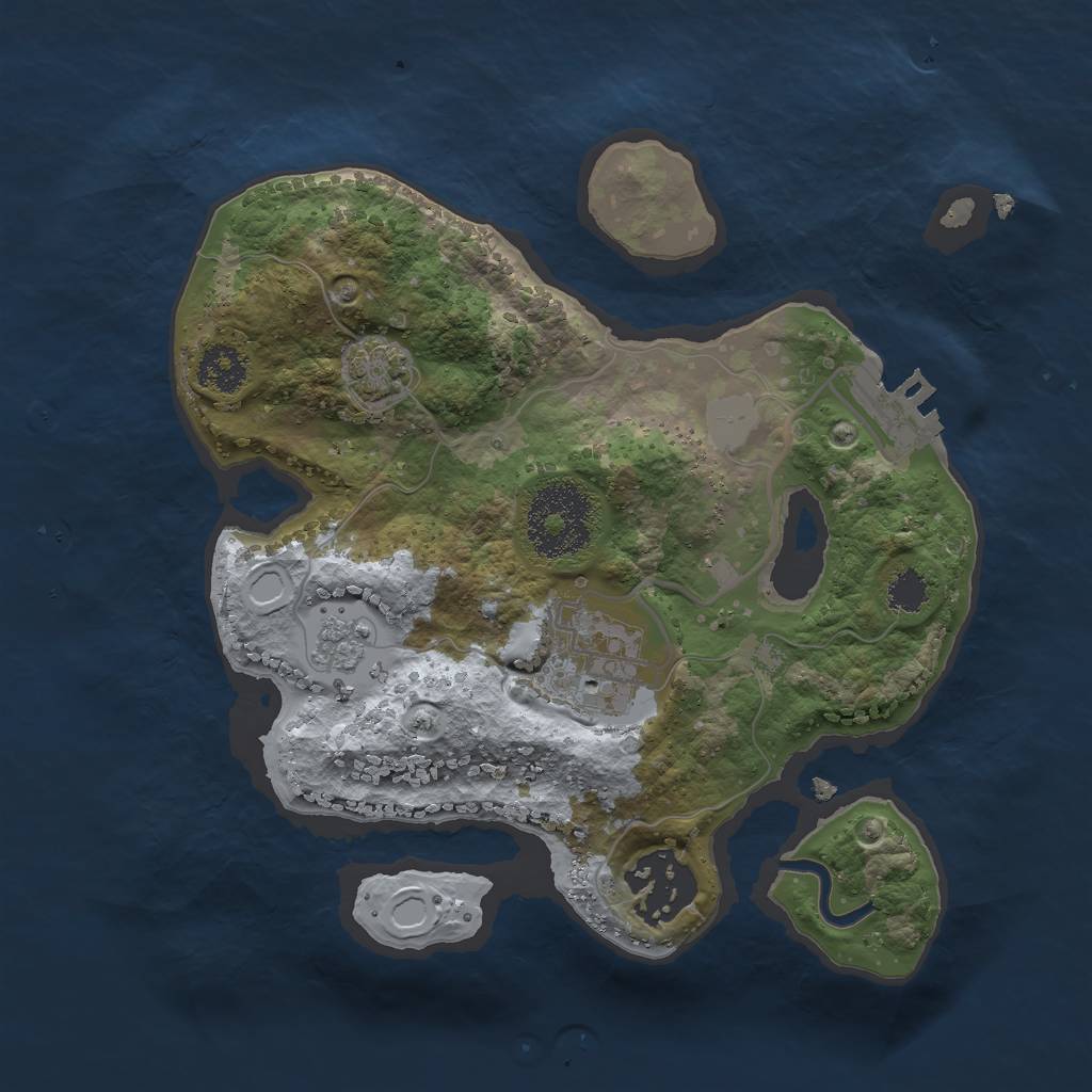 Rust Map: Procedural Map, Size: 2300, Seed: 424216504, 8 Monuments