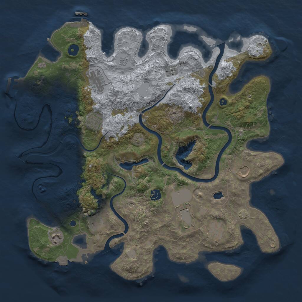 Rust Map: Procedural Map, Size: 4000, Seed: 1114482639, 15 Monuments