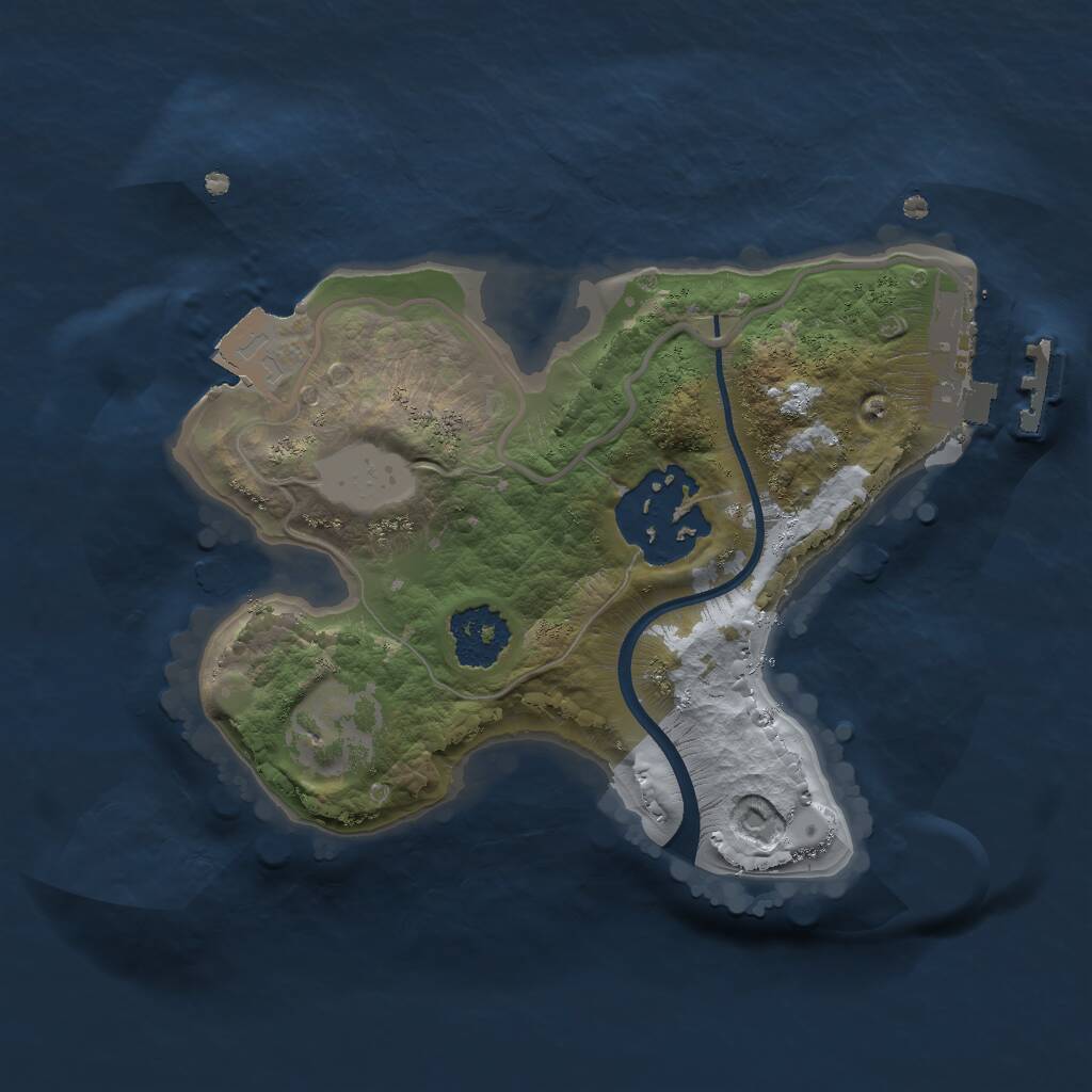 Rust Map: Procedural Map, Size: 1800, Seed: 740953690, 3 Monuments