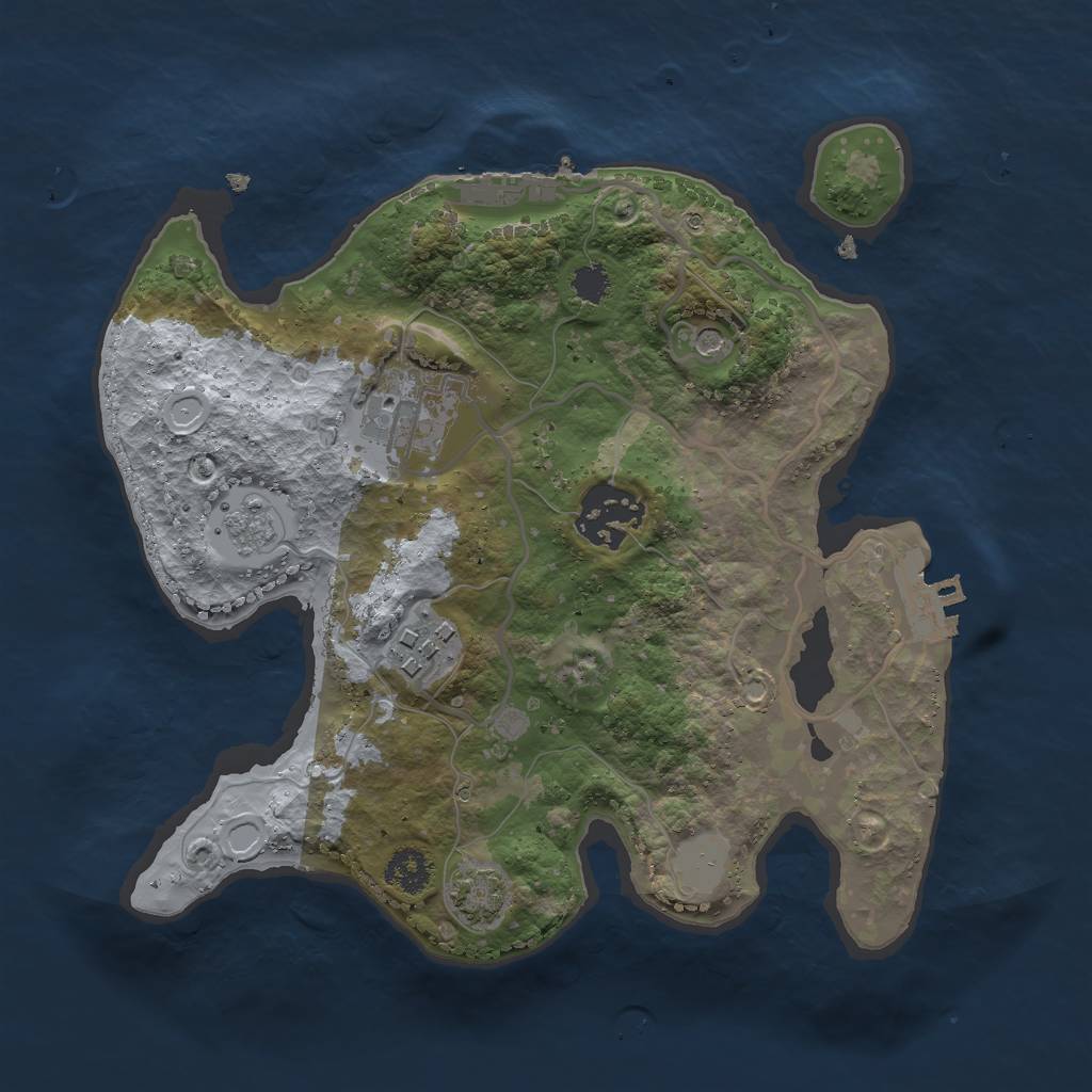 Rust Map: Procedural Map, Size: 2500, Seed: 1704847598, 11 Monuments