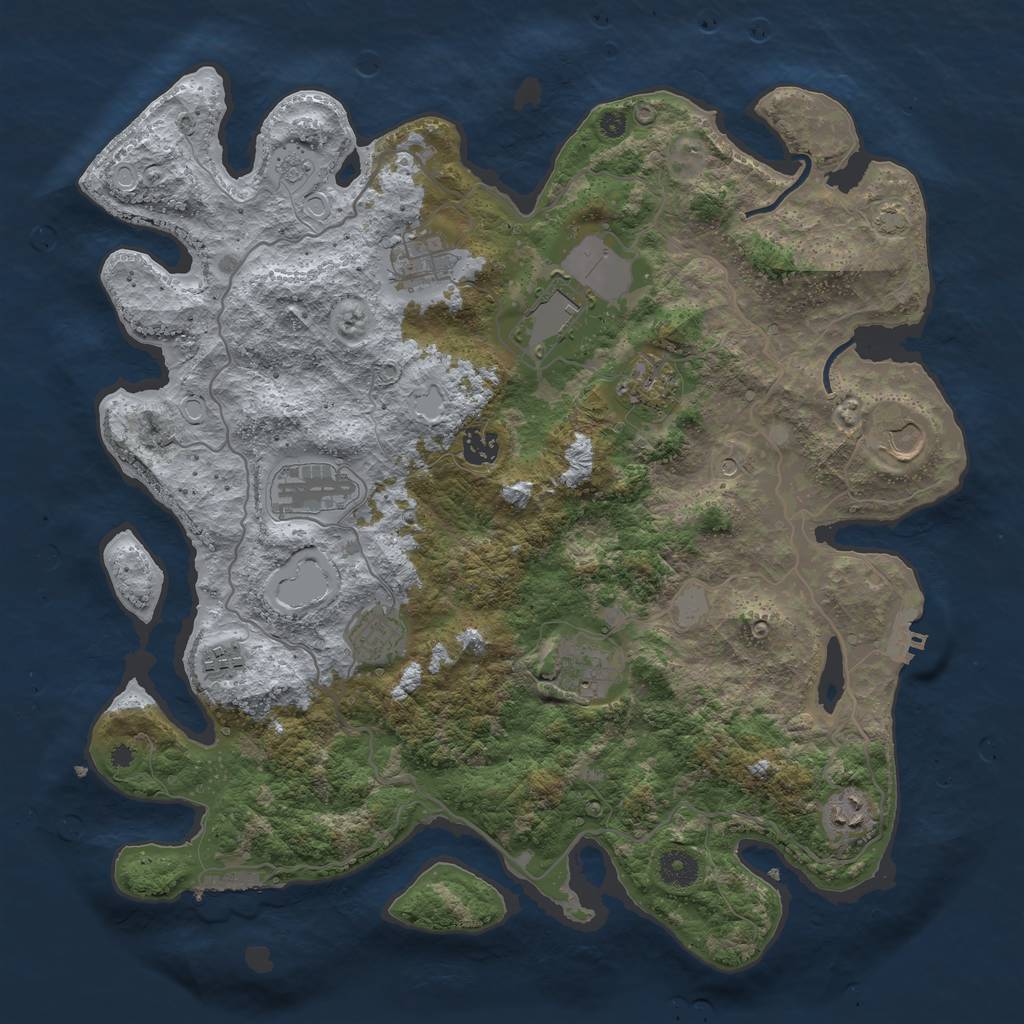 Rust Map: Procedural Map, Size: 4000, Seed: 246347621, 18 Monuments