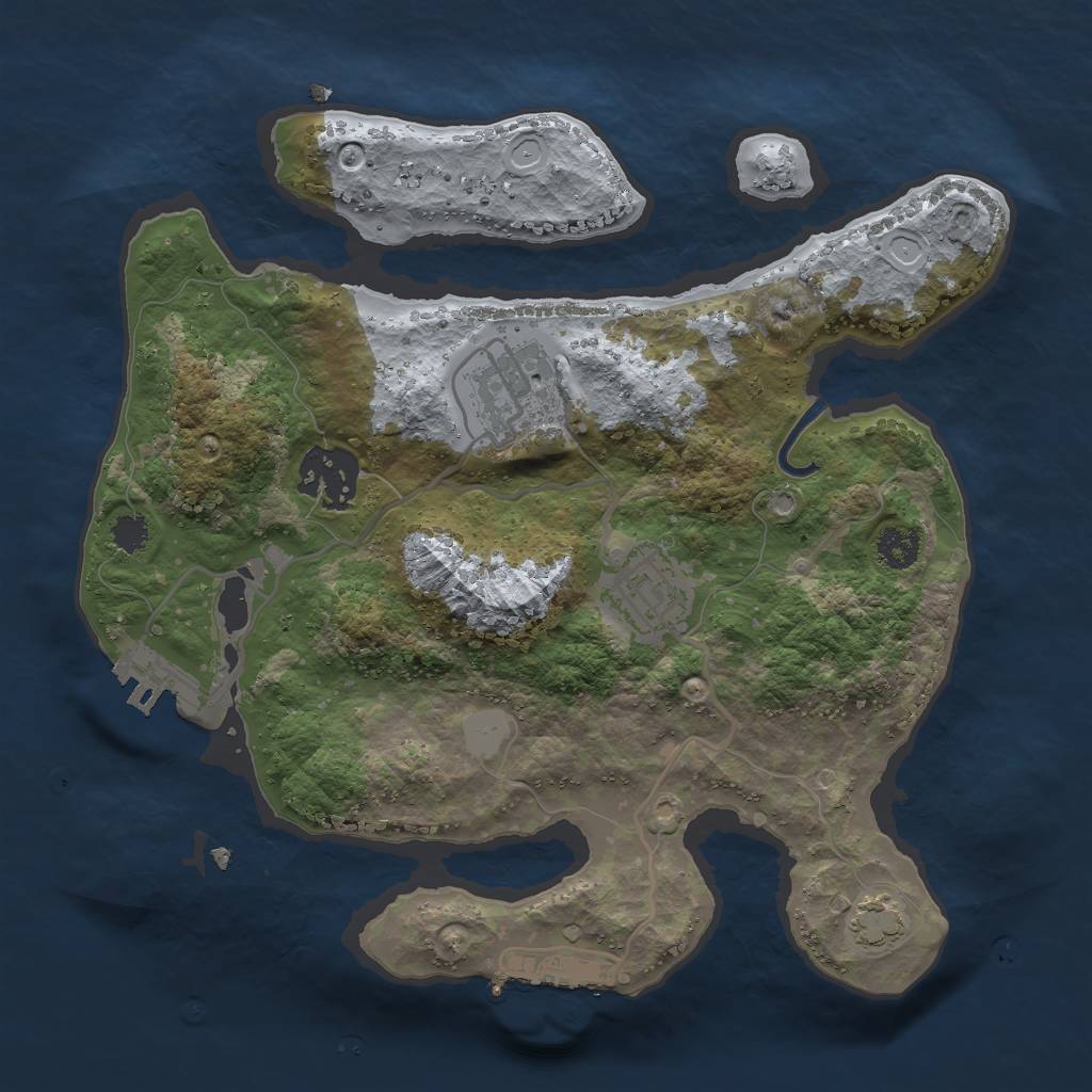 Rust Map: Procedural Map, Size: 2600, Seed: 797164799, 9 Monuments